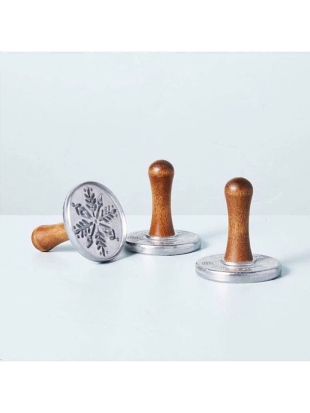 3pc Winter Snowflake Metal & Wood Cookie Stamp Set - Hearth & Hand with Magnolia